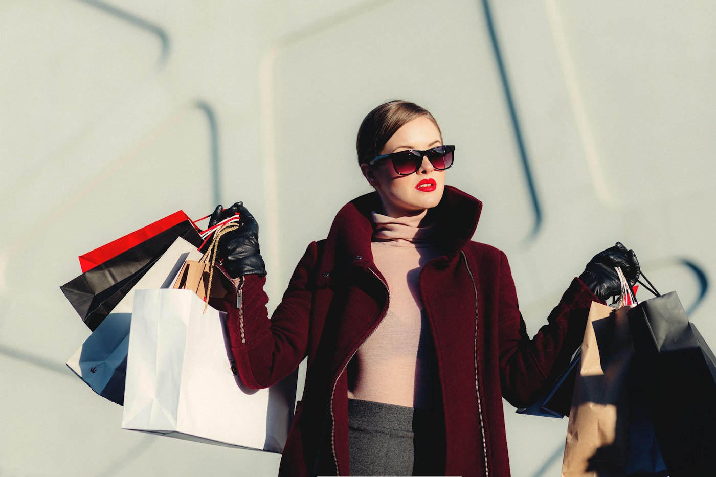 Street style inspiration featuring a burgundy coat